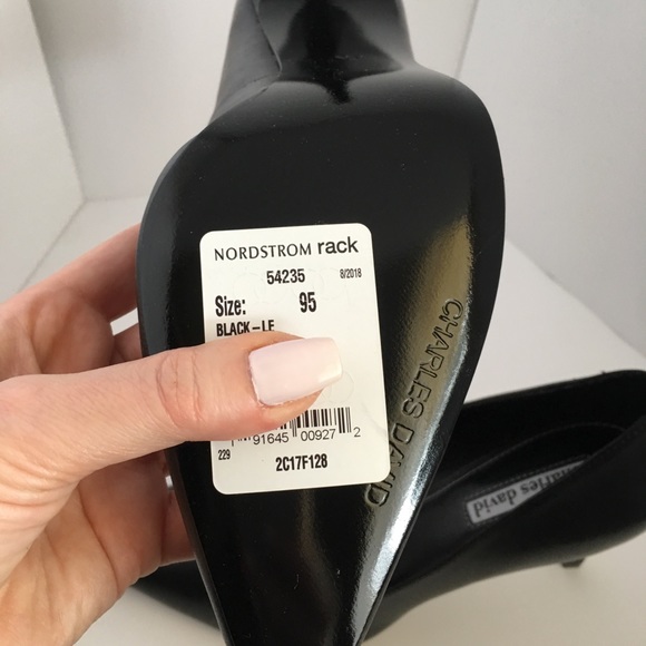 Charles David black leather stiletto pump heels - Picture 6 of 8